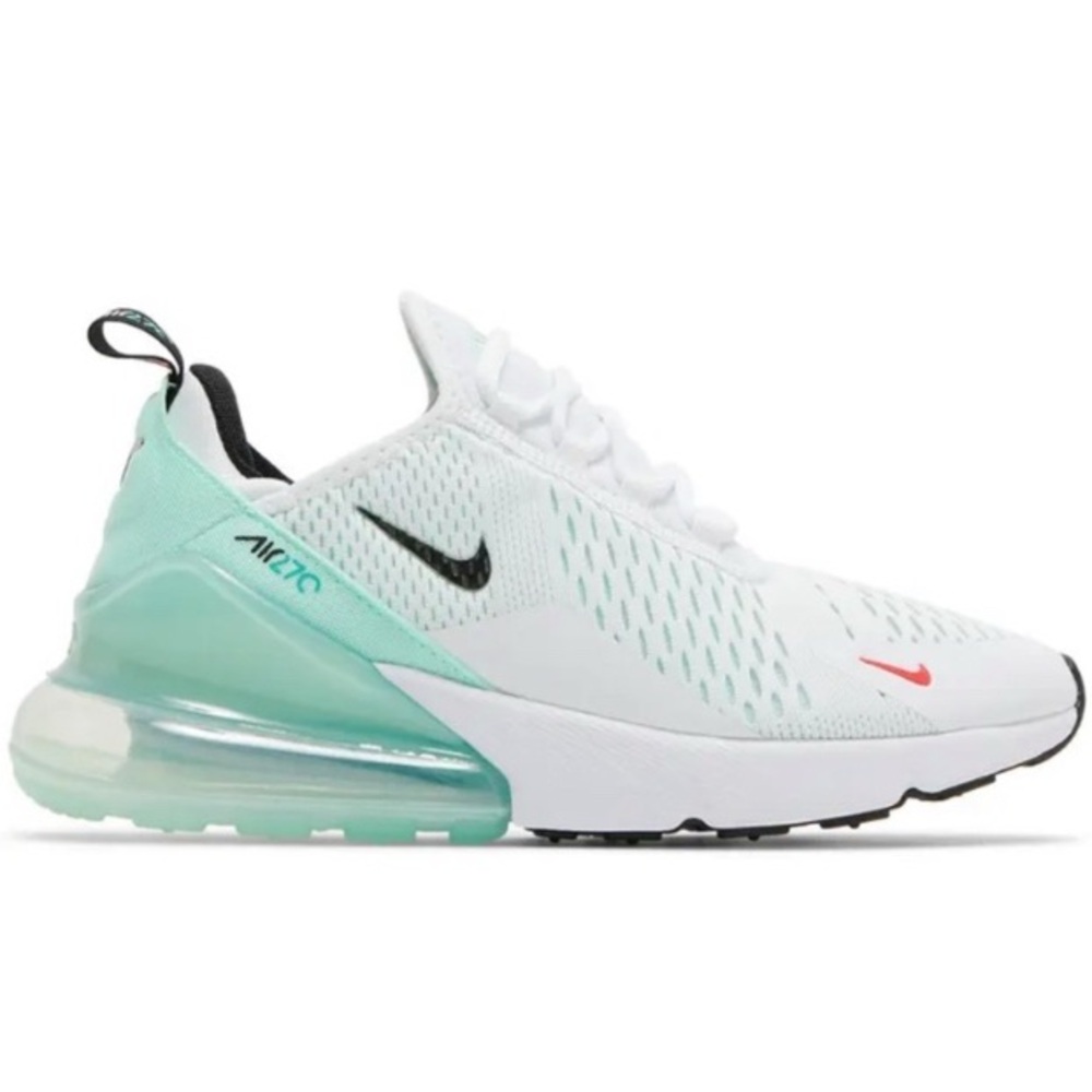 Nike Air Max 270 White and Teal Sneakers